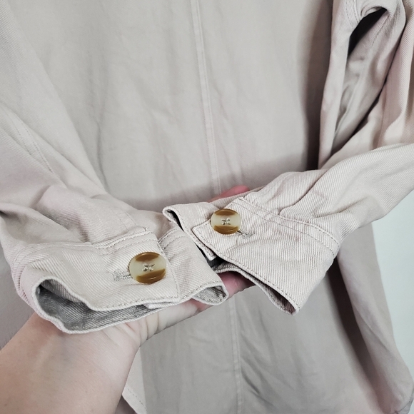 Thread & Supply Blush Beige Shirt Jacket Size Small - Picture 10 of 12
